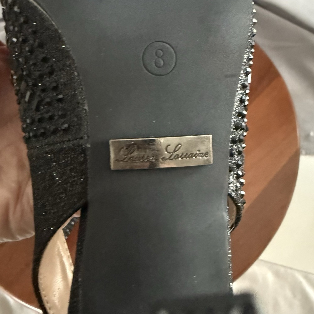 Lauren Lorraine Rachel Women's Heels Shoes Rhinestones Black‎ Slingback Size 8 - Picture 10 of 14